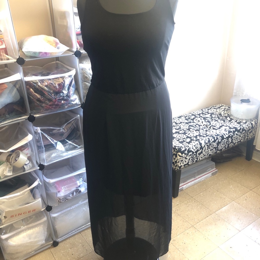 Vince Camino Plus Sheer Bottom Overlay Maxi Dress